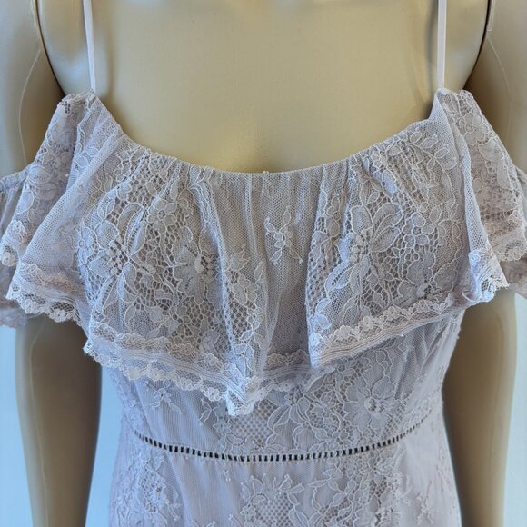 ASTR the Label Blush Lace Cold-Shoulder Maxi Dress - Size L - Picture 4 of 7